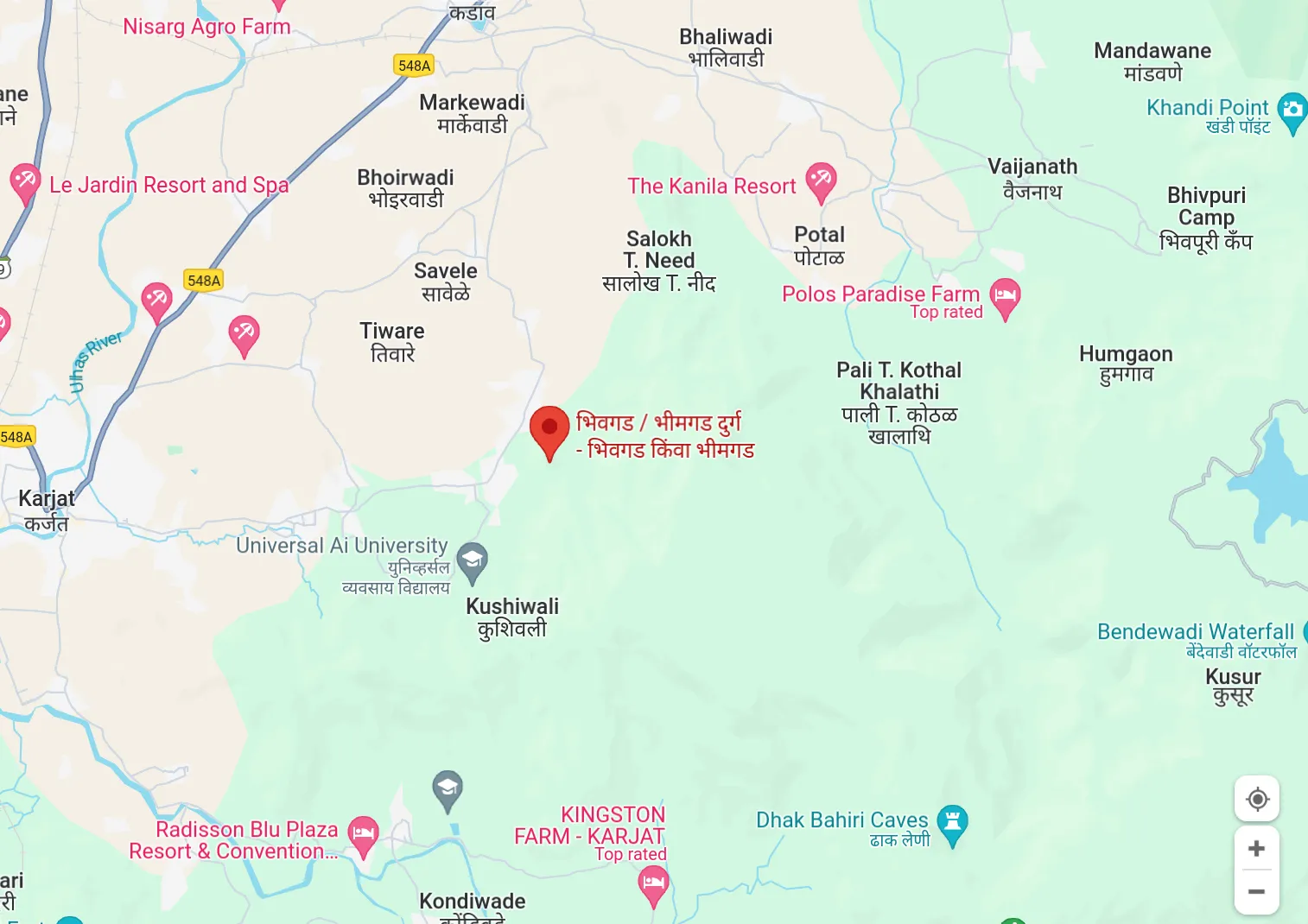 Location of Bhivgad Fort Trek&nbsp;