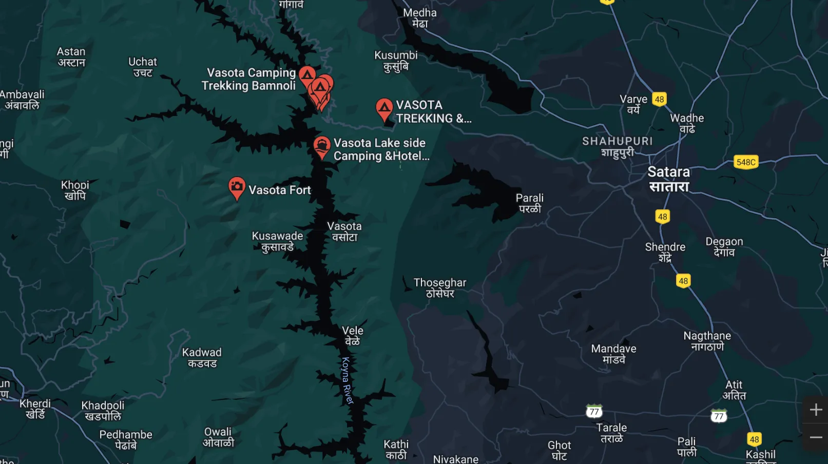 Vasota fort trek map